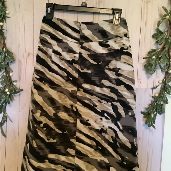 Zebra print Worthington élan maxi skirt black white and gray, size 16 - Picture 3 of 7